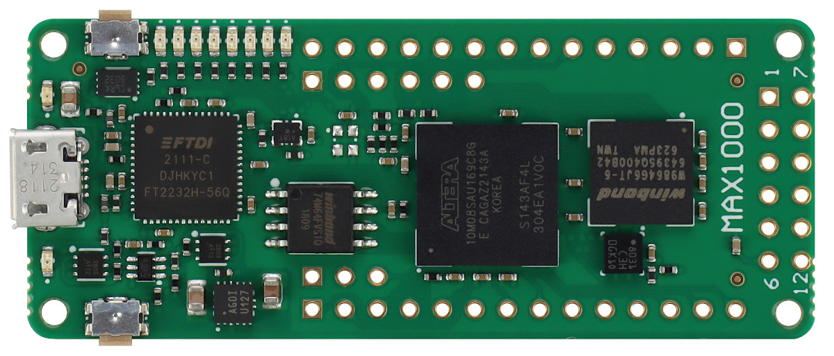A small FPGA development board of the kind used for edge-AI prototypes.